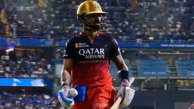 Virat Kohli smashes bat, throws gloves in anger after dismissal vs Mumbai Indians | Cricket News